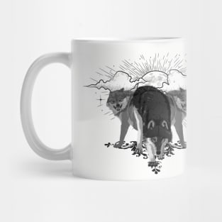 Wonderful wolves in black and white Mug